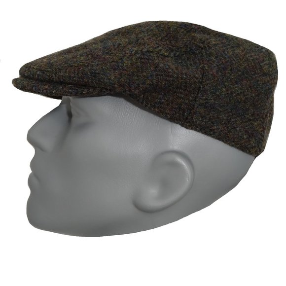 Hartside HS14 Scottish Highland Harris Tweed® Flat in Forest Green - CHOOSE SIZE - Picture 6 of 11